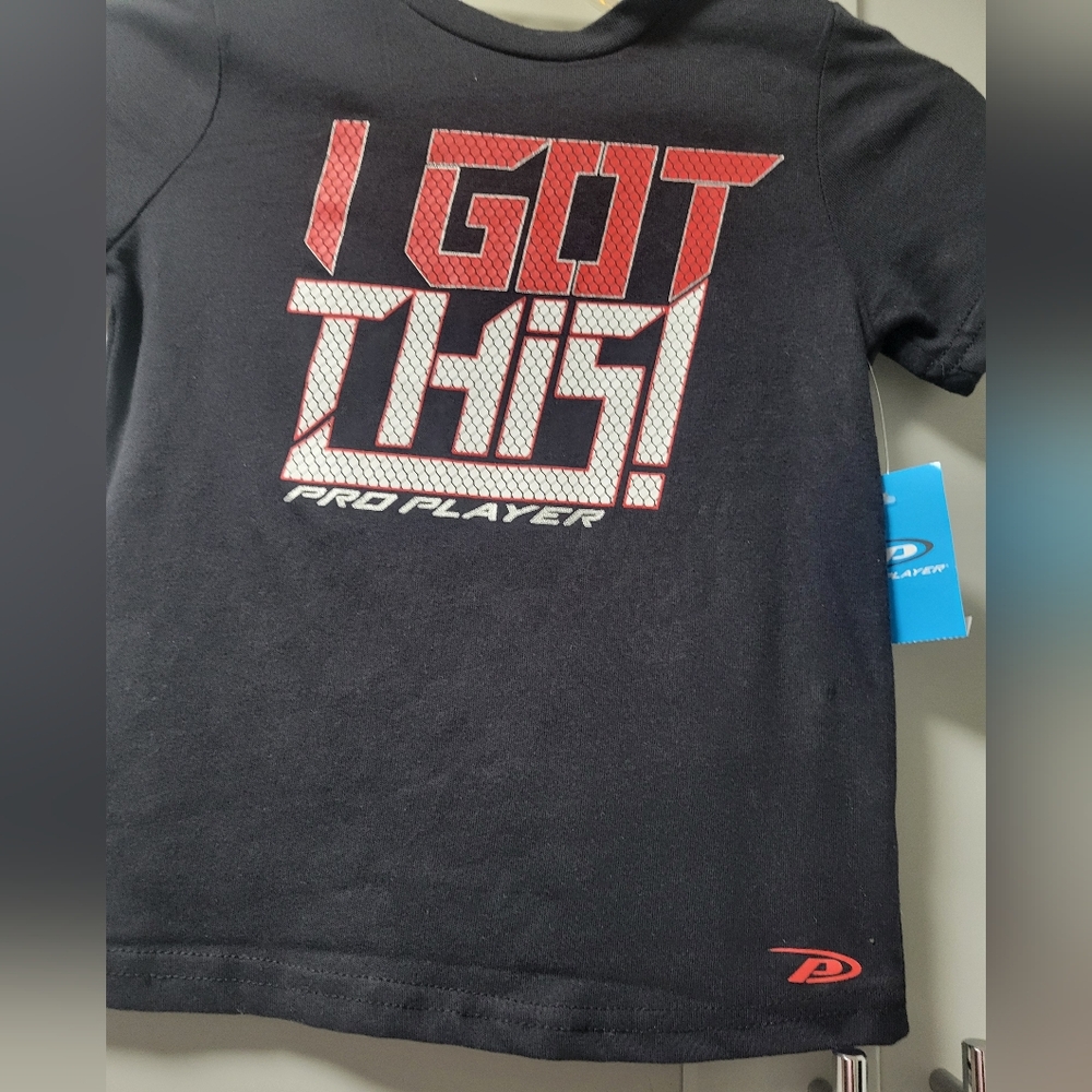 Pro Player Black Tee 2-PC Set with Red Graphic Size 4